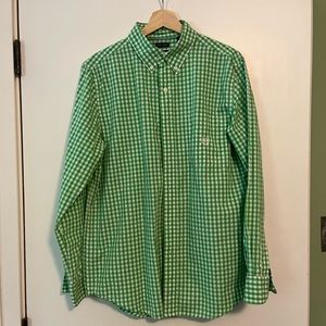 Chaps by Ralph Lauren. Easy Care. Grass Green and White Gingham. Medium. EUC.